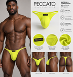 PECCATO MODEL SINNER MEN'S LOW -RISE BIKINI BRIEF THONG BREATHABLE KNITTED UNDERWEAR