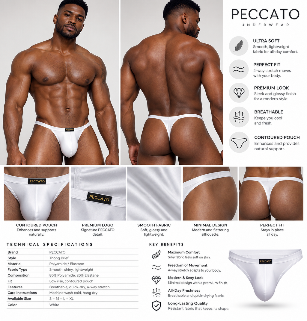 PECCATO TEMPTATION Thong – Minimal Coverage, Maximum Comfort Bold style. Soft feel. All-day wear
