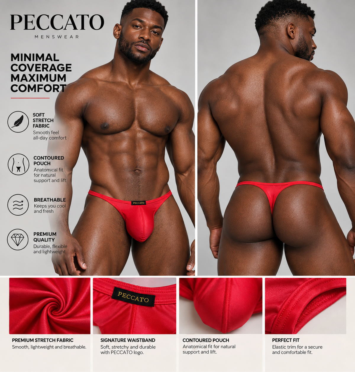 PECCATO TEMPTATION Thong – Minimal Coverage, Maximum Comfort Bold style. Soft feel. All-day wear